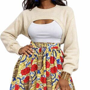 ECOS BY DESIGN pullover bolero/shrug womens L sweater Nordstrom half top boho